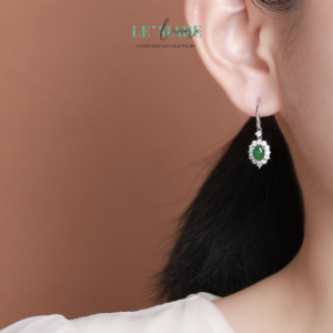 Khuyên tai Ngọc Bích nữ BNKT28 Khuyên tai Ngọc Bích nữ BNKT28 Le'mare Jewelry LMJ