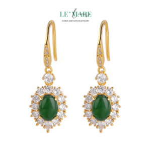 Khuyên tai Ngọc Bích nữ BNKT28 Khuyên tai Ngọc Bích nữ BNKT28 Le'mare Jewelry LMJ