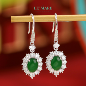 Khuyên tai Ngọc Bích nữ BNKT28 Khuyên tai Ngọc Bích nữ BNKT28 Le'mare Jewelry LMJ