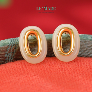 Khuyên tai Ngọc Bích nữ BNKT34 Khuyên tai Ngọc Bích nữ BNKT34 Le'mare Jewelry LMJ