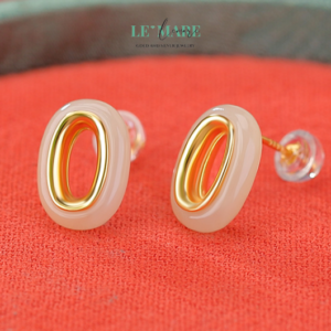 Khuyên tai Ngọc Bích nữ BNKT34 Khuyên tai Ngọc Bích nữ BNKT34 Le'mare Jewelry LMJ