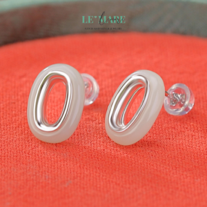 Khuyên tai Ngọc Bích nữ BNKT34 Khuyên tai Ngọc Bích nữ BNKT34 Le'mare Jewelry LMJ