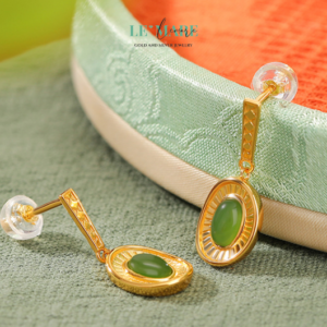 Khuyên tai Ngọc Bích nữ BNKT35 Khuyên tai Ngọc Bích nữ BNKT35 Le'mare Jewelry LMJ