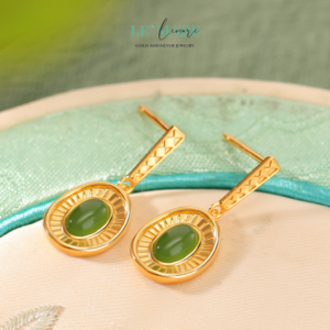 Khuyên tai Ngọc Bích nữ BNKT35 Khuyên tai Ngọc Bích nữ BNKT35 Le'mare Jewelry LMJ