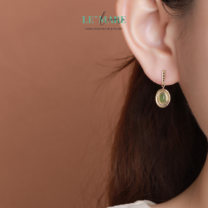 Khuyên tai Ngọc Bích nữ BNKT35 Khuyên tai Ngọc Bích nữ BNKT35 Le'mare Jewelry LMJ