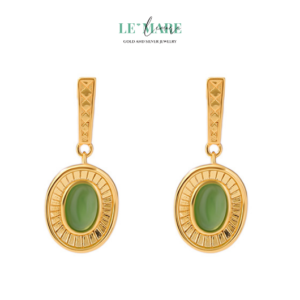 Khuyên tai Ngọc Bích nữ BNKT35 Khuyên tai Ngọc Bích nữ BNKT35 Le'mare Jewelry LMJ