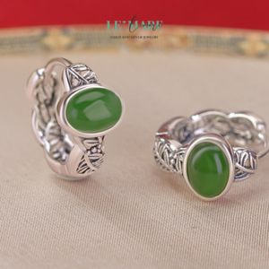Khuyên tai Ngọc Bích nữ BNKT40 Khuyên tai Ngọc Bích nữ BNKT40 Le'mare Jewelry LMJ