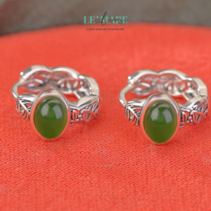Khuyên tai Ngọc Bích nữ BNKT40 Khuyên tai Ngọc Bích nữ BNKT40 Le'mare Jewelry LMJ