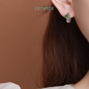 Khuyên tai Ngọc Bích nữ BNKT40 Khuyên tai Ngọc Bích nữ BNKT40 Le'mare Jewelry LMJ