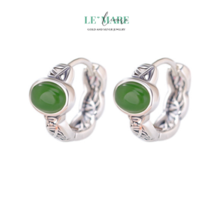 Khuyên tai Ngọc Bích nữ BNKT40 Khuyên tai Ngọc Bích nữ BNKT40 Le'mare Jewelry LMJ