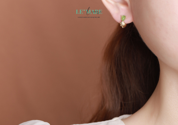 Khuyên tai Ngọc Bích nữ BNKT41 Khuyên tai Ngọc Bích nữ BNKT41 - Ảnh 4