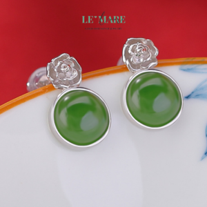 Khuyên tai Ngọc Bích nữ BNKT45 Khuyên tai Ngọc Bích nữ BNKT45 Le'mare Jewelry LMJ