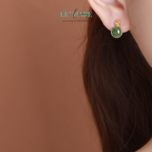 Khuyên tai Ngọc Bích nữ BNKT45 Khuyên tai Ngọc Bích nữ BNKT45 Le'mare Jewelry LMJ