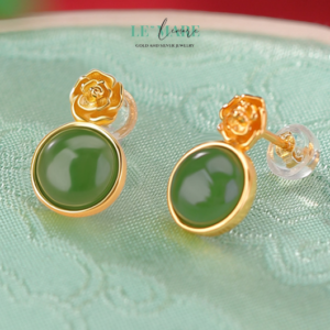 Khuyên tai Ngọc Bích nữ BNKT45 Khuyên tai Ngọc Bích nữ BNKT45 Le'mare Jewelry LMJ