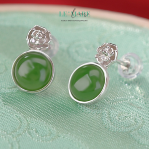 Khuyên tai Ngọc Bích nữ BNKT45 Khuyên tai Ngọc Bích nữ BNKT45 Le'mare Jewelry LMJ