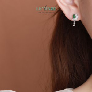 Khuyên tai Ngọc Bích nữ BNKT51 Khuyên tai Ngọc Bích nữ BNKT51 Le'mare Jewelry LMJ
