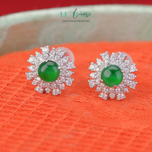 Khuyên tai Ngọc Bích nữ BNKT52 Khuyên tai Ngọc Bích nữ BNKT52 Le'mare Jewelry LMJ