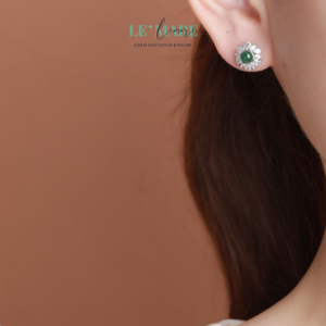 Khuyên tai Ngọc Bích nữ BNKT52 Khuyên tai Ngọc Bích nữ BNKT52 Le'mare Jewelry LMJ