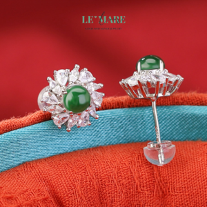 Khuyên tai Ngọc Bích nữ BNKT52 Khuyên tai Ngọc Bích nữ BNKT52 Le'mare Jewelry LMJ