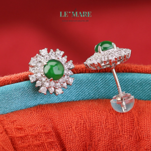 Khuyên tai Ngọc Bích nữ BNKT52 Khuyên tai Ngọc Bích nữ BNKT52 Le'mare Jewelry LMJ