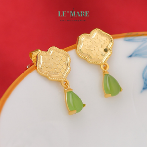 Khuyên tai Ngọc Bích nữ BNKT53 Khuyên tai Ngọc Bích nữ BNKT53 Le'mare Jewelry LMJ