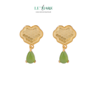 Khuyên tai Ngọc Bích nữ BNKT53 Khuyên tai Ngọc Bích nữ BNKT53 Le'mare Jewelry LMJ