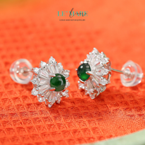 Khuyên tai Ngọc Bích nữ BNKT54 Khuyên tai Ngọc Bích nữ BNKT54 Le'mare Jewelry LMJ