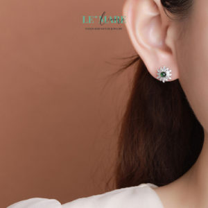 Khuyên tai Ngọc Bích nữ BNKT54 Khuyên tai Ngọc Bích nữ BNKT54 Le'mare Jewelry LMJ