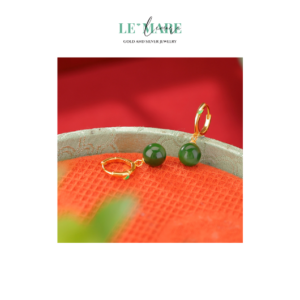 Khuyên tai Ngọc Bích nữ BNKT55 Khuyên tai Ngọc Bích nữ BNKT55 Le'mare Jewelry LMJ