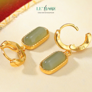 Khuyên tai Ngọc Bích nữ BNKT56 Khuyên tai Ngọc Bích nữ BNKT56 Le'mare Jewelry LMJ
