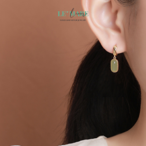 Khuyên tai Ngọc Bích nữ BNKT56 Khuyên tai Ngọc Bích nữ BNKT56 Le'mare Jewelry LMJ
