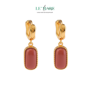 Khuyên tai Ngọc Bích nữ BNKT57 Khuyên tai Ngọc Bích nữ BNKT57 Le'mare Jewelry LMJ