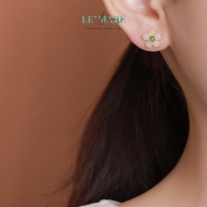 Khuyên tai Ngọc Bích BNKT58 Khuyên tai Ngọc Bích BNKT58 Le'mare Jewelry LMJ