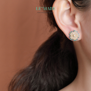 Khuyên tai Ngọc Bích nữ BNKT61 Khuyên tai Ngọc Bích nữ BNKT61 Le'mare Jewelry LMJ