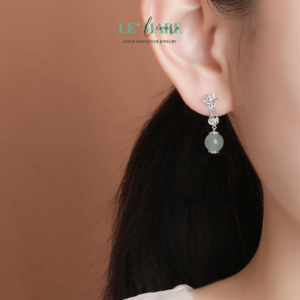 Khuyên tai Ngọc Bích nữ BNKT66 Khuyên tai Ngọc Bích nữ BNKT66 Le'mare Jewelry LMJ