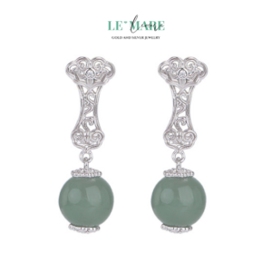Khuyên tai Ngọc Bích nữ BNKT66 Khuyên tai Ngọc Bích nữ BNKT66 Le'mare Jewelry LMJ