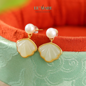 Khuyên tai Ngọc Bích bọc Bạc S999 BNKT68