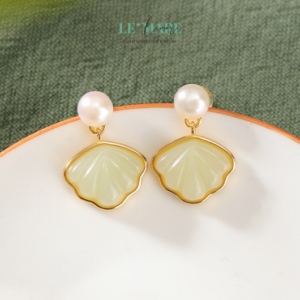 Alternative view of Khuyên tai Ngọc Bích bọc Bạc S999 BNKT68