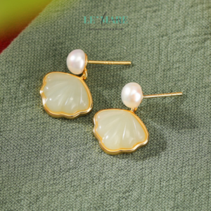 Khuyên tai Ngọc Bích bọc Bạc S999 BNKT68 Khuyên tai Ngọc Bích bọc Bạc S999 BNKT68 Le'mare Jewelry LMJ