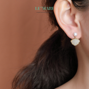 Khuyên tai Ngọc Bích bọc Bạc S999 BNKT68 Khuyên tai Ngọc Bích bọc Bạc S999 BNKT68 Le'mare Jewelry LMJ