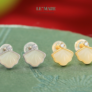 Khuyên tai Ngọc Bích bọc Bạc BNKT75