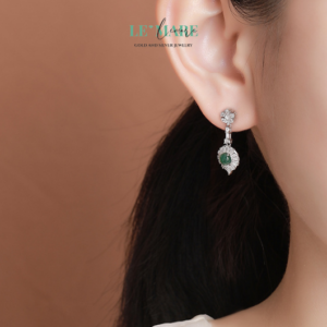 Khuyên tai Ngọc Bích nữ BNKT77 Khuyên tai Ngọc Bích nữ BNKT77 Le'mare Jewelry LMJ