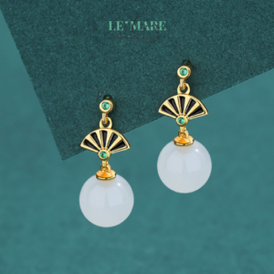 Khuyên tai Ngọc Bích nữ BNKT80 Khuyên tai Ngọc Bích nữ BNKT80 Le'mare Jewelry LMJ