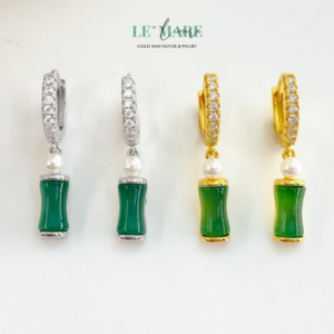 Khuyên tai Ngọc Bích Bạc nữ BNKT81