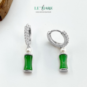 Alternative view of Khuyên tai Ngọc Bích Bạc nữ  BNKT81