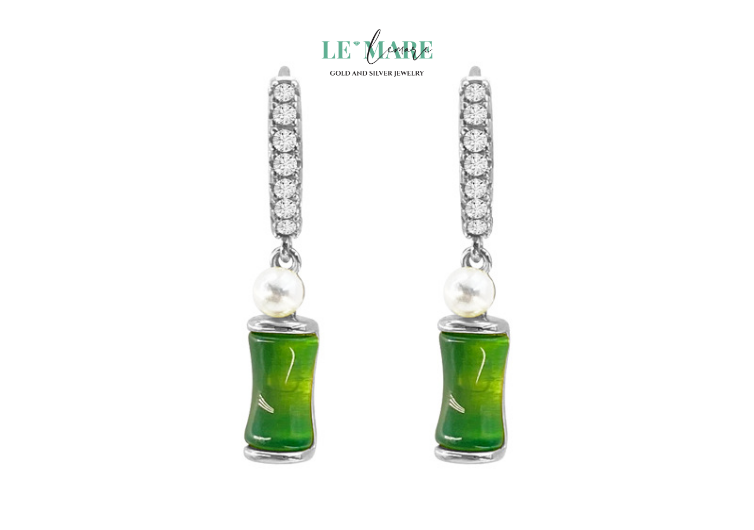 Khuyên tai Ngọc Bích Bạc nữ BNKT81 Khuyên tai Ngọc Bích Bạc nữ BNKT81 - Ảnh 6