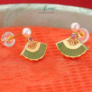 Alternative view of Khuyên tai Ngọc Bích Bạc nữ  BNKT83