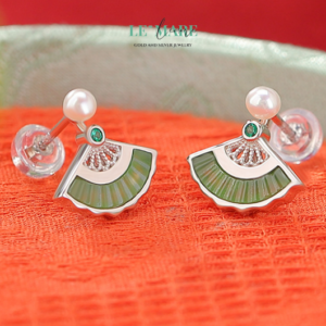 Khuyên tai Ngọc Bích Bạc nữ BNKT83 Khuyên tai Ngọc Bích Bạc nữ BNKT83 Le'mare Jewelry LMJ