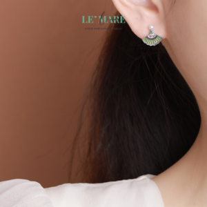 Khuyên tai Ngọc Bích Bạc nữ BNKT83 Khuyên tai Ngọc Bích Bạc nữ BNKT83 Le'mare Jewelry LMJ