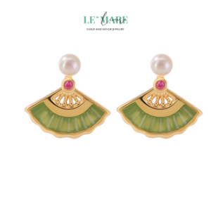 Khuyên tai Ngọc Bích Bạc nữ BNKT83 Khuyên tai Ngọc Bích Bạc nữ BNKT83 Le'mare Jewelry LMJ